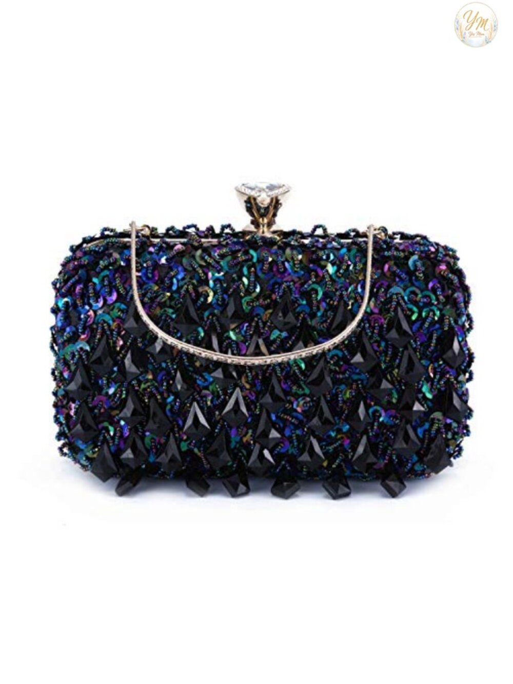 Rhinestone Bling Sequin Evening Clutch Beaded Cocktail Party Purse